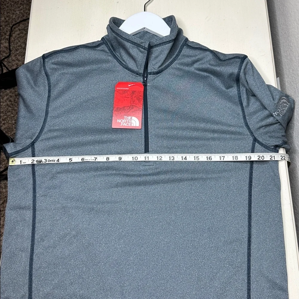 The North‎ Face Men's Tech Quarter Zip Fleece Pullover Blue Contrast Trim Size M